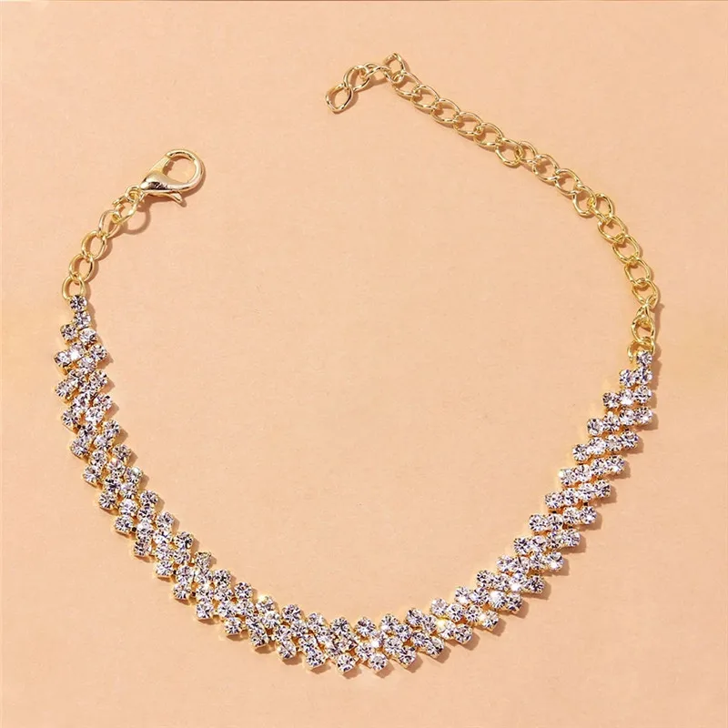 Shining Cubic Zirconia Chain Anklet for Women Fashion Silver Color Ankle Bracelet Barefoot Sandals Foot Jewelry - Image 4